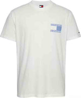 Tommy Jeans Reg Paisley Flag Tee Camiseta Hombre blanco