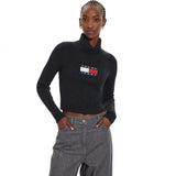 Tommy Jeans Jersey Slim cuello vuelto Mujer Negro