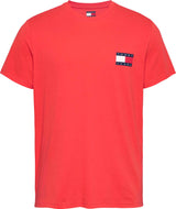 Tommy Jeans Slim Ess Flag Tee Camiseta Hombre naranja