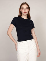 Tommy Jeans Slim C-Neck Tee Camiseta Mujer negro