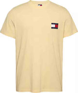 Tommy Jeans Slim Ess Flag Tee Camiseta Hombre amarillo
