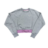 Converse Chuck Crew Sudadera Mujer gris con ajuste cierre de puño