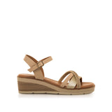 Mustang 54527 Sandalia Cuña Mujer beige/platino