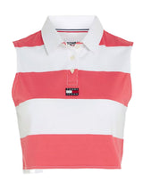 Tommy Jeans Crop Badge Stripe Polo Mujer