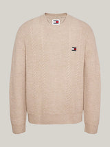 Tommy Jeans Jersey Punto trenzado Hombre beige