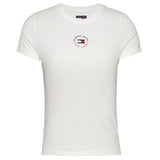 Tommy Jeans Slim Essential Logo Camiseta Mujer Blanco